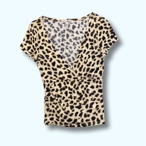 Express One Eleven Cheetah / Leopard Print Top